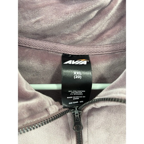 Mauve Half-Zip Velour Pullover AVIA Soft Size 2XL Women's Sweater - Picture 5 of 6